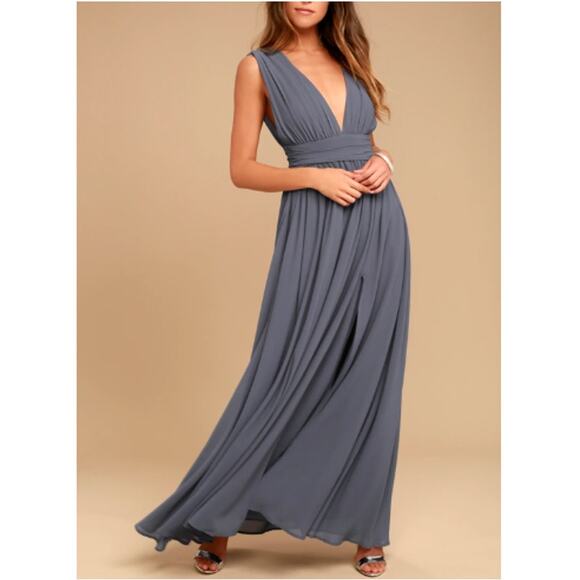 NEW LULU'S ~ Heavenly Hues Dark Blue Maxi Dress Size S - Picture 1 of 10